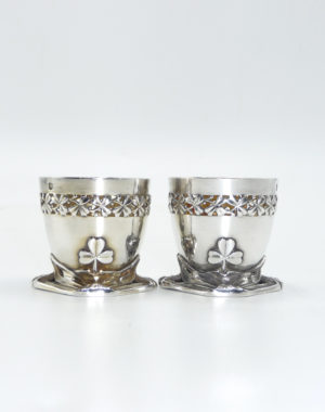 ADOLPHE TRUFFIER - HENIN & CIE - PAIR OF EGG CUPS, CIRCA 1900