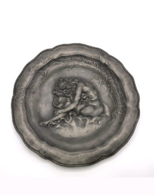 JULES DESBOIS - SIOT - DECAUVILLE - "EVE ET LE SERPENT" PLATE, CIRCA 1890-1892
