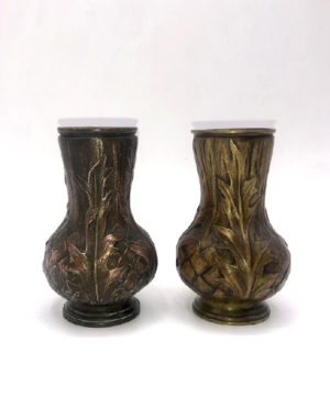 EUGENE-ALFRED LELIEVRE - PAIR OF "ARTICHAUT" VASES, CIRCA 1900