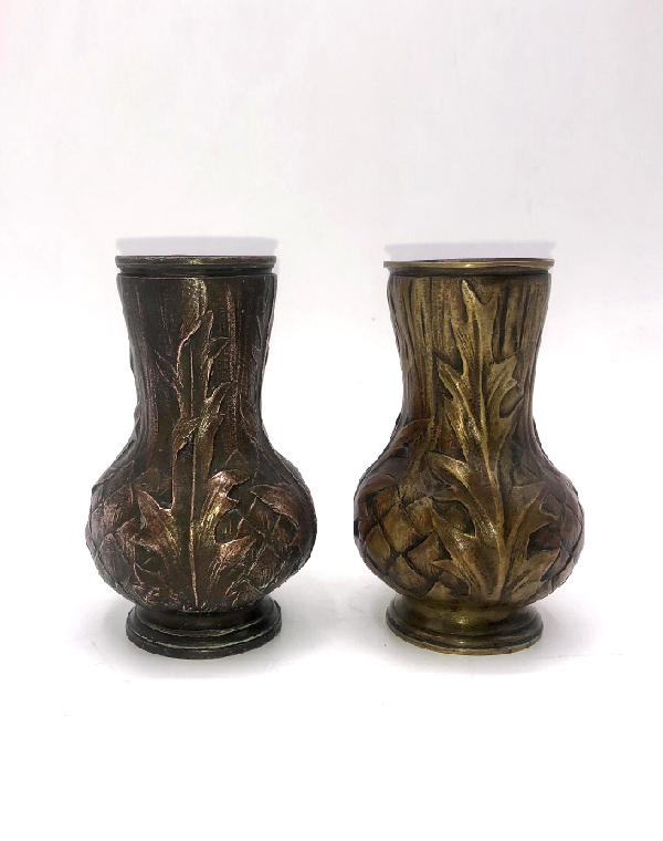 EUGENE-ALFRED LELIEVRE - PAIR OF "ARTICHAUT" VASES, CIRCA 1900