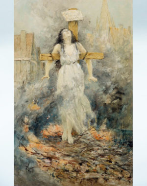 RENE LEVERD – “HERETIQUE SUR LE BUCHER”, CIRCA 1900