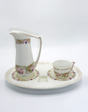GEORGES DE FEURE (1868-1943) - GDA LIMOGES - POLYCHROME PORCELAIN SERVICE, CIRCA 1900