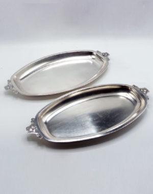 LUCIEN BONVALLET (1861-1919) - ANTOINE-ERNEST CARDEILHAC - PAIR OF TRAYS, CIRCA 1900